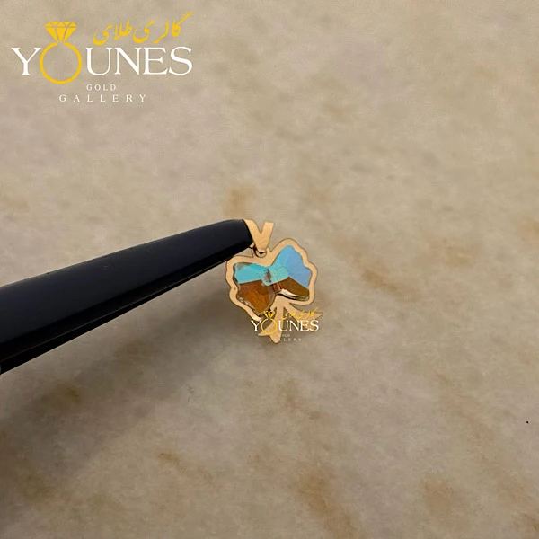آویز سواروسکی پاپیون بنفش طلا